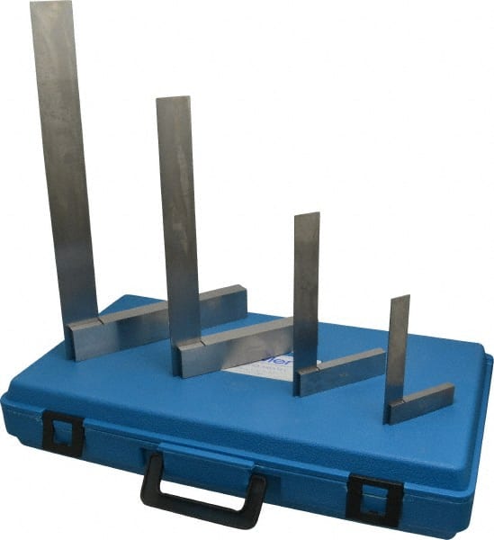 Fowler - 4 Piece, 3, 4, 6, 8 Inch Base Length, 4, 6, 9, 12 Inch Blade Length, Square Set - Steel - Exact Tooling
