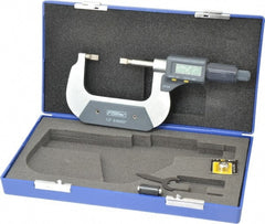 Fowler - 1" to 2" Mechanical Blade Micrometer - 0.0002" Accuracy, 0.001mm Graduation, 0.03" Blade Thickness, Friction Thimble, Digital Counter - Exact Tooling