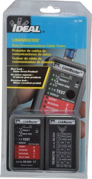 Ideal - STP & UTP Cable Tester - 10BaseT, T568A & T568B Connectors - Exact Tooling