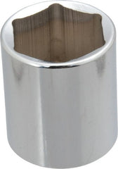Proto - 1/2" Drive, Standard Hand Socket - 6 Points, 1-3/4" OAL, Chrome Finish - Exact Tooling