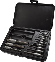 Walton - #4 to 3/4" Tap Extractor Set - 3, 4 Flutes, 13 Pieces - Exact Tooling