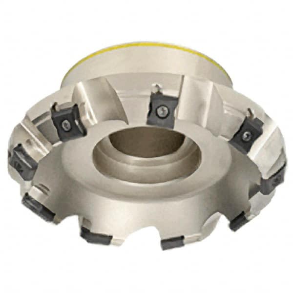 Iscar - 4" Cut Diam, 1-1/2" Arbor Hole, 0.295" Max Depth of Cut, 45° Indexable Chamfer & Angle Face Mill - 8 Inserts, LN.. 1506... Insert, Right Hand Cut, 8 Flutes, Series F45LN - Exact Tooling