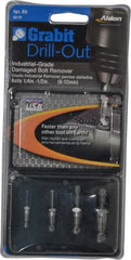 Alden - 4 Piece Screw Extractor/Drill Set - Screw Range 9/32 to 7/16" - Exact Tooling