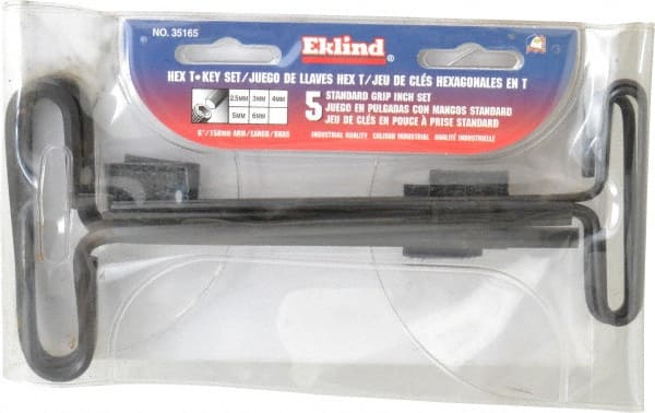 Eklind - 5 Piece T-Handle Hex Key Set - Exact Tooling