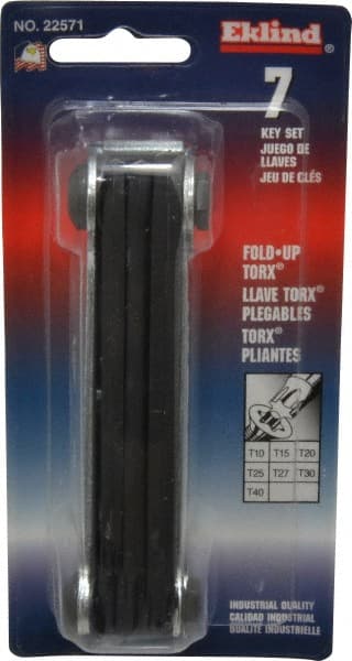 Eklind - 7 Piece T10 to T40 Fold-Up Torx Key Set - Exact Tooling