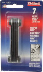 Eklind - 7 Piece T6 to T20 Fold-Up Torx Key Set - T6, T7, T8, T9, T10, T15, T20 Torx Size - Exact Tooling