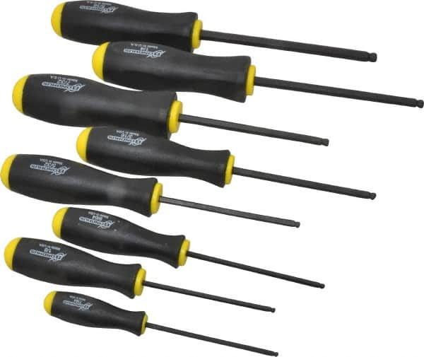 Bondhus - 8 Piece, 7/64 to 5/16" Ball End Hex Driver Set - Comes in Vinyl Pouch - Exact Tooling