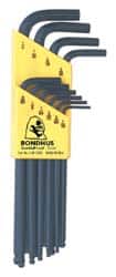 Bondhus - 10 Piece L-Key Ball End Hex Key Set - Hex Range 1/16 to 1/4" - Exact Tooling