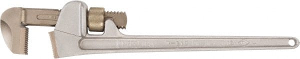 Ampco - 48" Aluminum Nonsparking Pipe Wrench - 7-9/16" Pipe Capacity - Exact Tooling