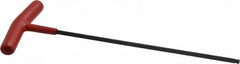 Bondhus - 4mm Hex, T-Handle Cushion Grip, Ball End Hex Key - 220mm OAL, Protanium High Torque Steel, Metric System of Measurement - Exact Tooling