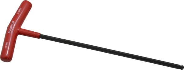 Bondhus - 6mm Hex, T-Handle Cushion Grip, Ball End Hex Key - 266mm OAL, Protanium High Torque Steel, Metric System of Measurement - Exact Tooling