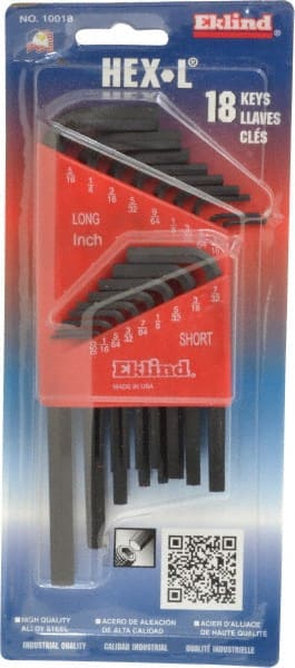 Eklind - 18 Piece L-Key Hex Key Set - Exact Tooling