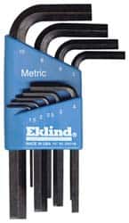 Eklind - 9 Piece L-Key Hex Key Set - Hex Range 1.5 to 10mm - Exact Tooling