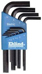 Eklind - 9 Piece L-Key Hex Key Set - Hex Range 1.5 to 10mm - Exact Tooling
