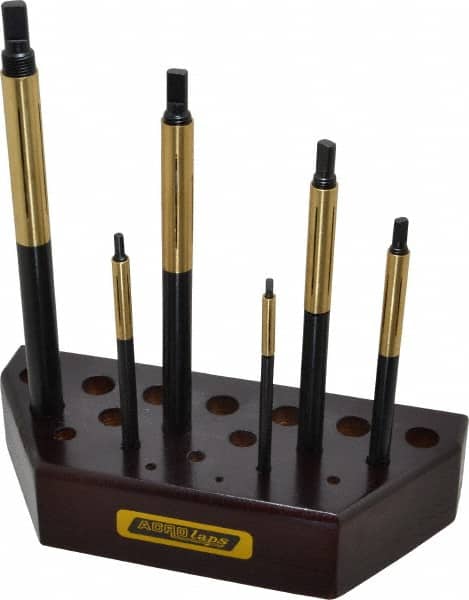 Made in USA - 6 Piece Barrel Lap Set - 3/16 to 1/2" Hole Diam - Exact Tooling