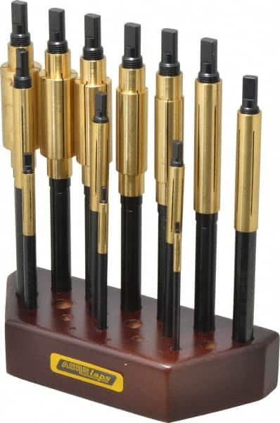 Made in USA - 13 Piece Barrel Lap Set - 3/16 to 1" Hole Diam - Exact Tooling