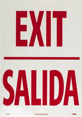 NMC - Exit, Pressure Sensitive Vinyl Exit Sign - 14" Wide x 20" High, English/Spanish, Glow-in-the-Dark - Exact Tooling