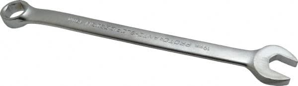 Proto - 19mm 6 Point Offset Combination Wrench - 15° Head Angle, 11-1/32" OAL, Steel, Satin Finish - Exact Tooling