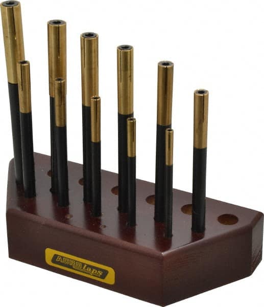Made in USA - 11 Piece Blind Hole Lap Set - 3/16 to 1/2" Hole Diam - Exact Tooling