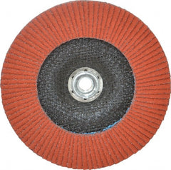 3M - 40 Grit, 7" Disc Diam, 5/8-11 Center Hole, Type 27 Ceramic Flap Disc - 8,600 Max RPM, Cloth Backing, Arbor Attaching System, Coated - Exact Tooling