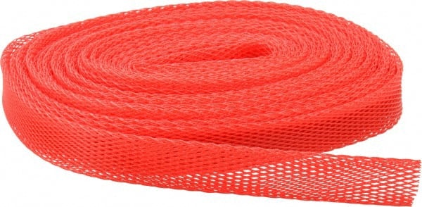 Huot - 50 Ft Long, Stretchable, Protection Mesh Sleeving - Red, 1-1/2" OD - Exact Tooling