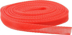 Huot - 50 Ft Long, Stretchable, Protection Mesh Sleeving - Red, 1-1/2" OD - Exact Tooling