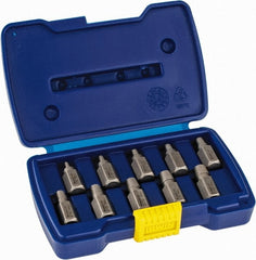 Irwin Hanson - 10 Piece Spiral Flute Screw Extractor Set - Screw Range 1/8 to 13/32" - Exact Tooling