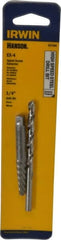 Irwin - 2 Piece Spiral Flute Screw Extractor & Drill Set - Screw Range 9/32 to 3/8" - Exact Tooling