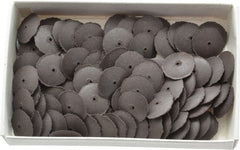 Cratex - 5/8" Diam x 1/16" Hole x 3/32" Thick, Surface Grinding Wheel - Silicon Carbide, Medium Grade, Rubber Bond, No Recess - Exact Tooling