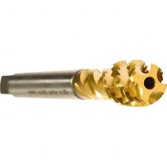 Emuge - 3/4-16 UNF 5 Flute 2B Modified Bottoming Spiral Flute Tap - Cobalt, TiN Finish, 4.331" OAL, Right Hand Flute, Right Hand Thread, Series Enorm - Exact Tooling