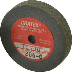 Cratex - 2" Diam x 1/4" Hole x 3/8" Thick, Surface Grinding Wheel - Silicon Carbide, Coarse Grade, 10,500 Max RPM, Rubber Bond, No Recess - Exact Tooling