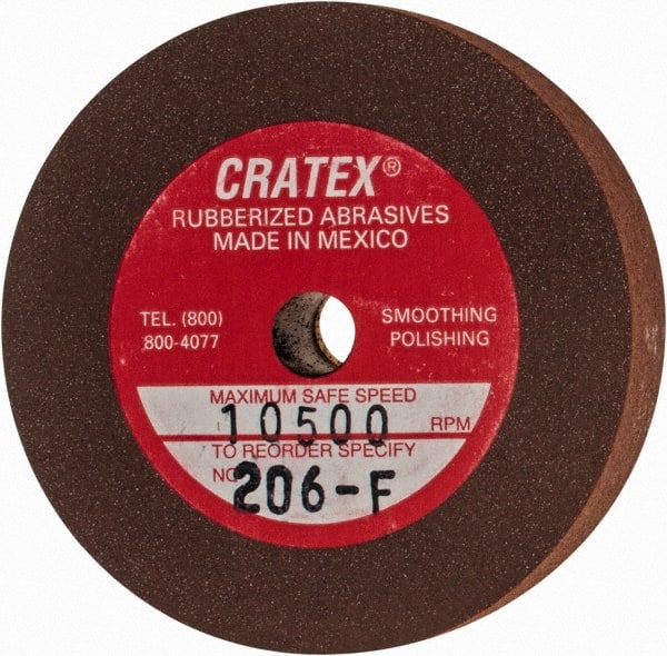 Cratex - 2" Diam x 1/4" Hole x 3/8" Thick, Surface Grinding Wheel - Silicon Carbide, Fine Grade, 10,500 Max RPM, Rubber Bond, No Recess - Exact Tooling