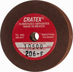 Cratex - 2" Diam x 1/4" Hole x 3/8" Thick, Surface Grinding Wheel - Silicon Carbide, Fine Grade, 10,500 Max RPM, Rubber Bond, No Recess - Exact Tooling