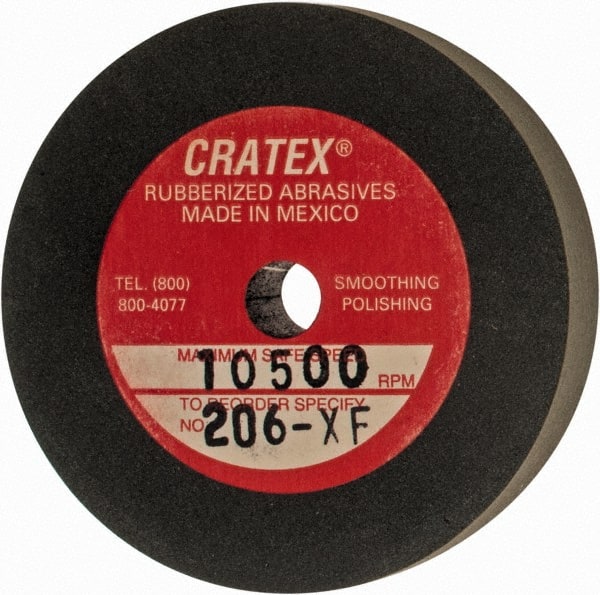 Cratex - 2" Diam x 1/4" Hole x 3/8" Thick, Surface Grinding Wheel - Silicon Carbide, Extra Fine Grade, 10,500 Max RPM, Rubber Bond, No Recess - Exact Tooling