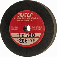 Cratex - 2" Diam x 1/4" Hole x 3/8" Thick, Surface Grinding Wheel - Silicon Carbide, Extra Fine Grade, 10,500 Max RPM, Rubber Bond, No Recess - Exact Tooling