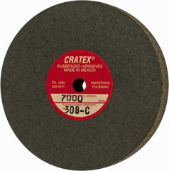 Cratex - 3" Diam x 1/4" Hole x 1/2" Thick, Surface Grinding Wheel - Silicon Carbide, Coarse Grade, 7,000 Max RPM, Rubber Bond, No Recess - Exact Tooling