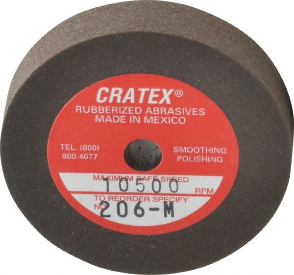 Cratex - 2" Diam x 1/4" Hole x 3/8" Thick, Surface Grinding Wheel - Silicon Carbide, Medium Grade, 10,500 Max RPM, Rubber Bond, No Recess - Exact Tooling