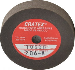 Cratex - 2" Diam x 1/4" Hole x 3/8" Thick, Surface Grinding Wheel - Silicon Carbide, Medium Grade, 10,500 Max RPM, Rubber Bond, No Recess - Exact Tooling