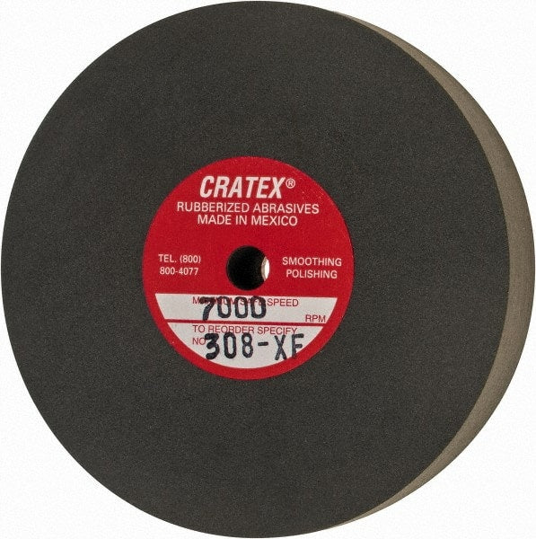 Cratex - 3" Diam x 1/4" Hole x 1/2" Thick, Surface Grinding Wheel - Silicon Carbide, Extra Fine Grade, 7,000 Max RPM, Rubber Bond, No Recess - Exact Tooling