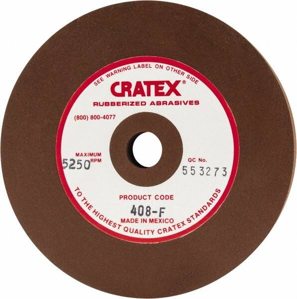 Cratex - 4" Diam x 1/2" Hole x 1/2" Thick, Surface Grinding Wheel - Silicon Carbide, Fine Grade, 5,250 Max RPM, Rubber Bond, No Recess - Exact Tooling