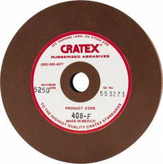 Cratex - 4" Diam x 1/2" Hole x 1/2" Thick, Surface Grinding Wheel - Silicon Carbide, Fine Grade, 5,250 Max RPM, Rubber Bond, No Recess - Exact Tooling