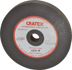 Cratex - 4" Diam x 1/2" Hole x 1/2" Thick, Surface Grinding Wheel - Silicon Carbide, Medium Grade, 5,250 Max RPM, Rubber Bond, No Recess - Exact Tooling