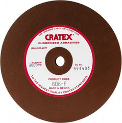 Cratex - 6" Diam x 1/2" Hole x 1/2" Thick, Surface Grinding Wheel - Silicon Carbide, Fine Grade, 3,600 Max RPM, Rubber Bond, No Recess - Exact Tooling