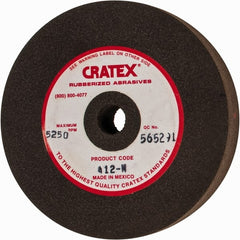 Cratex - 4" Diam x 1/2" Hole x 3/4" Thick, Surface Grinding Wheel - Silicon Carbide, Medium Grade, 5,250 Max RPM, Rubber Bond, No Recess - Exact Tooling