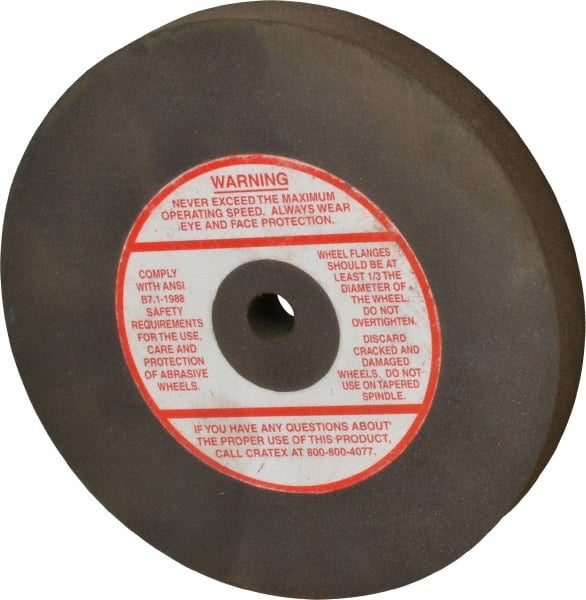 Cratex - 6" Diam x 1/2" Hole x 3/4" Thick, Surface Grinding Wheel - Silicon Carbide, Medium Grade, 3,600 Max RPM, Rubber Bond, No Recess - Exact Tooling