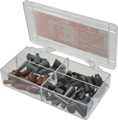 Cratex - 68 Piece Rubber Point Test Set - Includes 16 Cylinder Points, 32 Bullet Points, 16 Tapered Points & 4 Point Mandrels - Exact Tooling