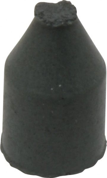 Cratex - 3/8" Max Diam x 5/8" Long, Cone, Rubberized Point - Coarse Grade, Silicon Carbide, 1/16" Arbor Hole, Unmounted - Exact Tooling