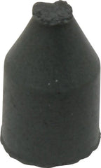 Cratex - 3/8" Max Diam x 5/8" Long, Cone, Rubberized Point - Coarse Grade, Silicon Carbide, 1/16" Arbor Hole, Unmounted - Exact Tooling