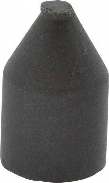 Cratex - 3/8" Max Diam x 5/8" Long, Cone, Rubberized Point - Very Fine Grade, Silicon Carbide, 1/16" Arbor Hole, Unmounted - Exact Tooling