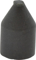 Cratex - 3/8" Max Diam x 5/8" Long, Cone, Rubberized Point - Very Fine Grade, Silicon Carbide, 1/16" Arbor Hole, Unmounted - Exact Tooling